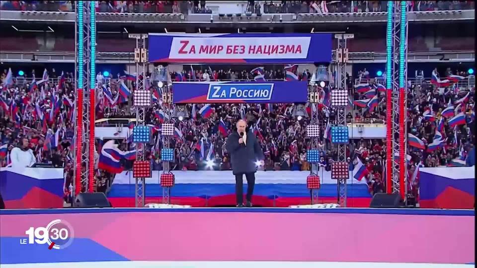 A Moscou, Vladimir Poutine fête le 8e anniversaire de la Crimée avec discours, chansons et un public de 95'000 personnes