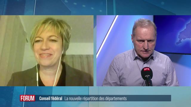 La répartition des départements au Conseil fédéral: débat entre Valérie Piller Carrard et Pierre-André Page