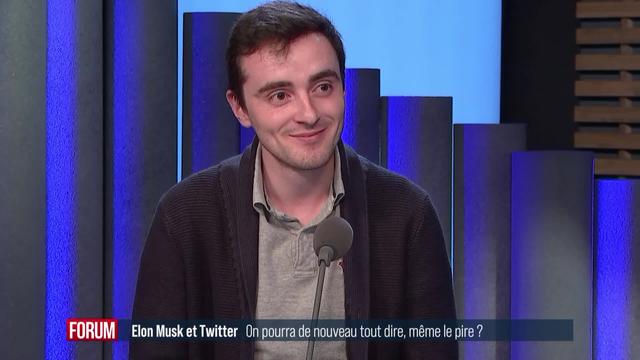 Libérer la parole sur Twitter, le projet du milliardaire Elon Musk: interview de Nicolas Jutzet