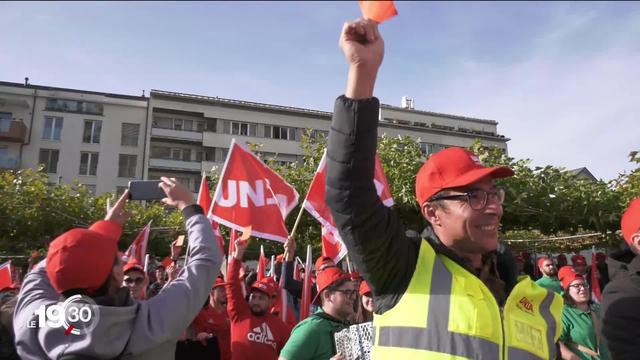 Les maçons valaisans manifestent à Sion pour préserver leurs conditions de travail et un salaire décent