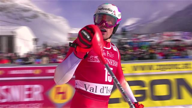 Val d'Isère (FRA), Slalom messieurs, 2e manche: la seconde manche de Daniel Yule (SUI)
