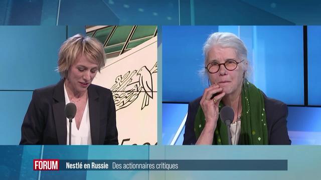 Des actionnaires critiques sur les activités de Nestlé en Russie: interview de Claire Forel