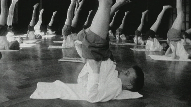 En classe de yoga