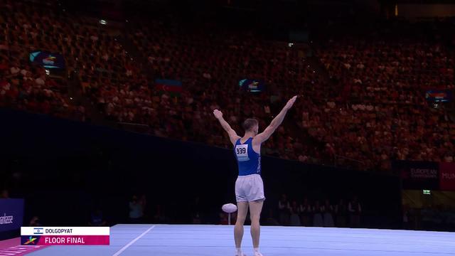 Gymnastique, final au sol messieurs: Artem Dolygopyat (ISR) remporte l'or devant Meszaros (HUN) 2e et Jarman (GBR) 3e
