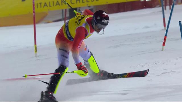 Madonna di Campiglio (ITA), slalom messieurs, 2e manche: Meillard (SUI) enfourche alors qu’il visait le podium