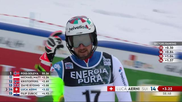 Zagreb (CRO), slalom messieurs, 1re manche: Luca Aerni (SUI)