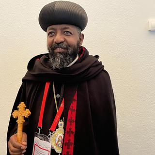 L'Archevêque Diyonasiyos Tedia Mengistu de l'Eglise orthodoxe éthiopienne [RTSReligion - Gabrielle Desarzens]