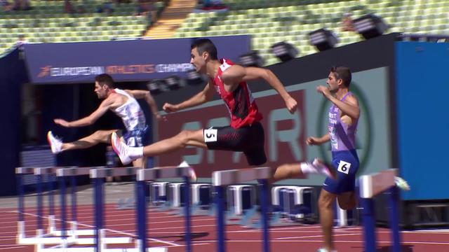 Athlétisme, 400m haies messieurs: la série de Julien Bonvin (SUI)