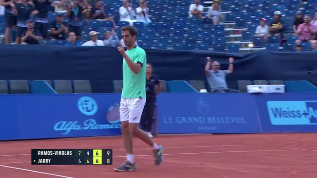 1-4, A. Ramos-Vinolas (ESP) - N. Jarry (CHI) (7-6, 4-6, 7-6): victoire de l'Espagnol après 2h50 de jeu