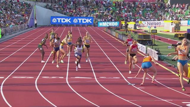 Athlétisme - Mondiaux: les Suissesses en finale du 4x400m en 3'29"11