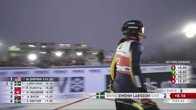 Levi (FIN), slalom dames, 2e manche: Anna Swenn-Larsson (SUE) conclut au 2e rang