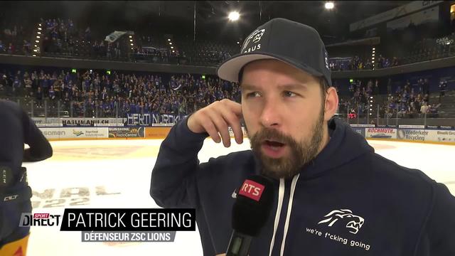 Finale, match 5, Zoug - Zurich (4-1) : l'interview de Patrick Geering