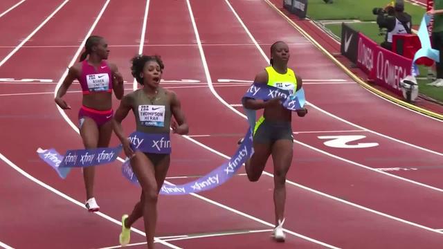 Eugene (USA) , 100m dames:  Kambundji (SUI) 7e en 11.11, victoire de Thompson-Herah (JMA)