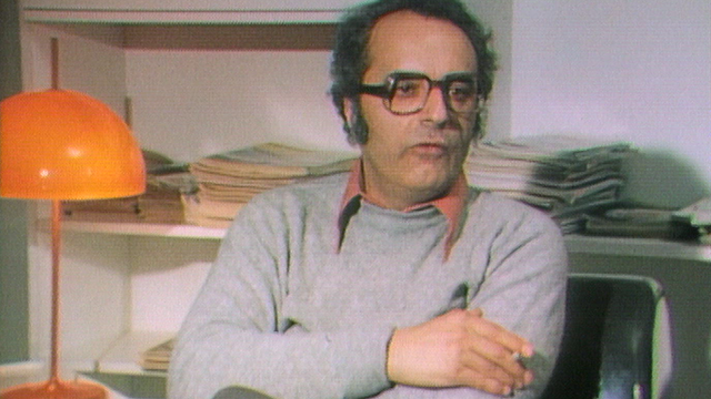 Le réalisateur de la TSR Pierre Matteuzzi en 1977 [RTS]