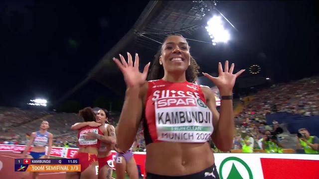 Athlétisme, 100m dames, 1-2 finales: Kambundji (SUI) file en finale sur une demie dominée de la tête et des épaules