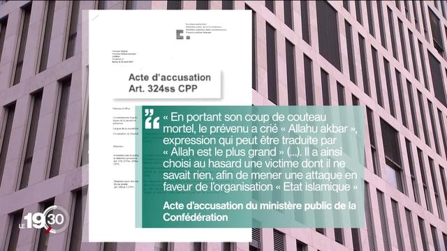 Le premier procès en Suisse pour homicide à caractère djihadiste s'ouvre lundi devant le Tribunal pénal fédéral à Bellinzone