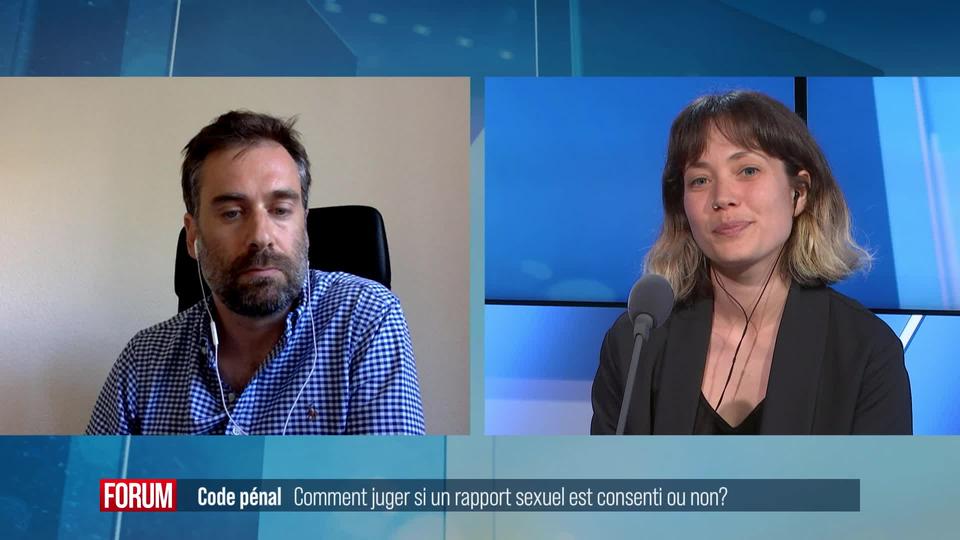 Le Conseil des Etats débat de la redéfinition du viol dans le Code pénal: débat entre Clara Schneuwly et Loïc Parein