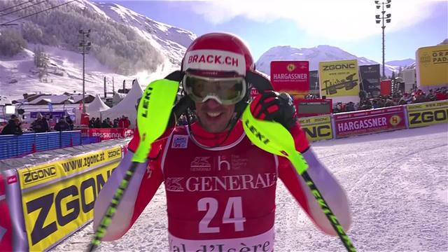 Val d'Isère (FRA), Slalom messieurs, 2e manche: la seconde manche de Ramon Zenhäusern (SUI)