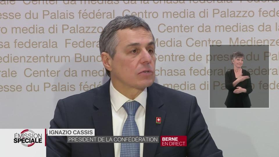 L'intervention d'Ignazio Cassis lors la conférence de presse du 2 février