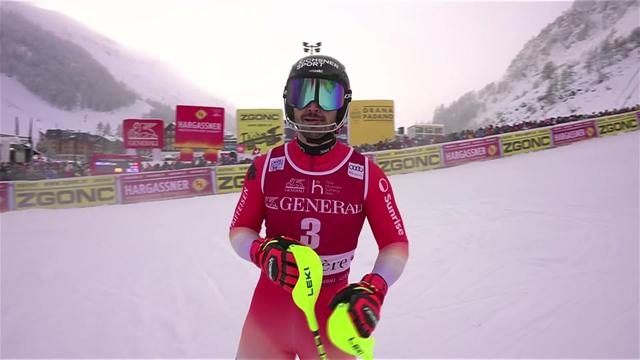 Val d'Isère (FRA), Slalom messieurs, 1re manche: la manche de Loïc Meillard (SUI)
