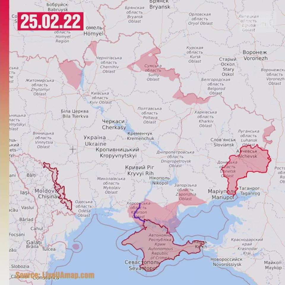 La carte de l'invasion russe de l'Ukraine