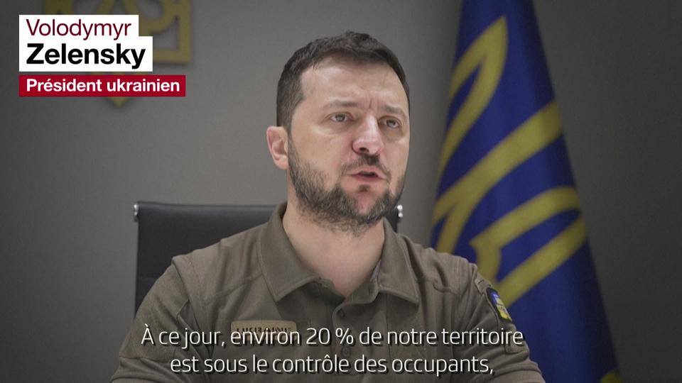 Environ 20% du territoire ukrainien contrôlé par les forces russes, selon Volodymyr Zelensky