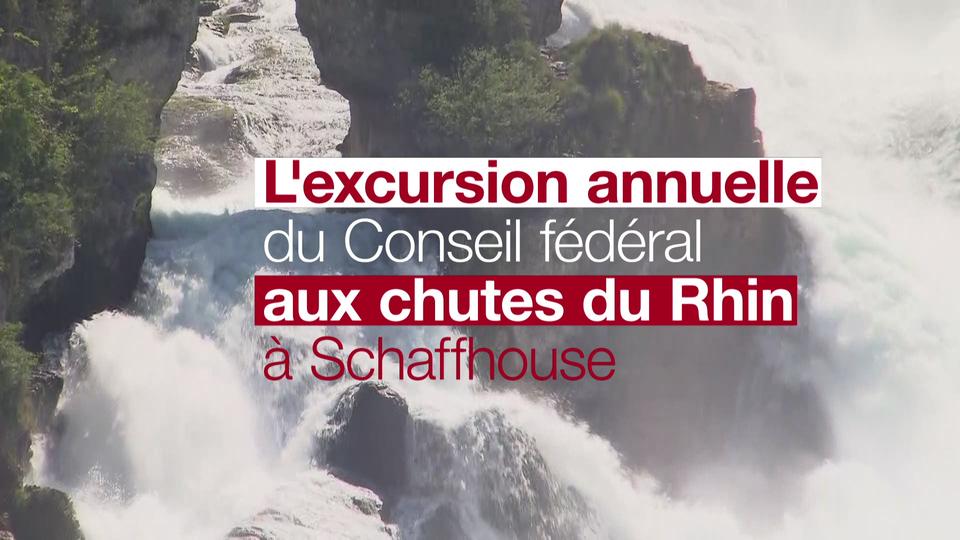 L'excursion du Conseil fédéral aux chutes du Rhin