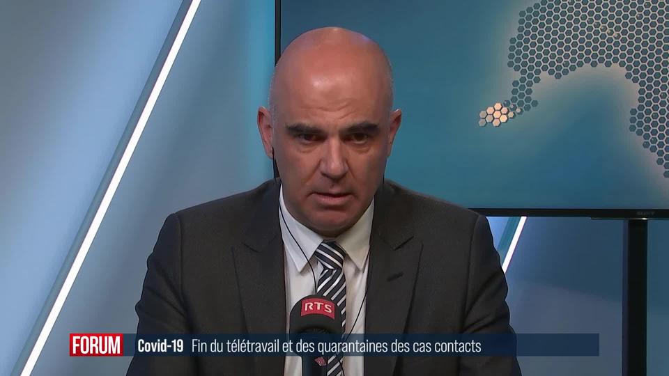 Les assouplissements sanitaires arrivent avec deux semaines d'avance: interview d’Alain Berset (vidéo)