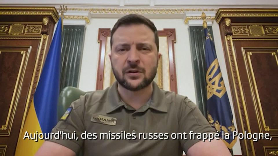 "Des missiles russes ont frappé la Pologne, le territoire d'un pays allié", assure Volodymyr Zelensky