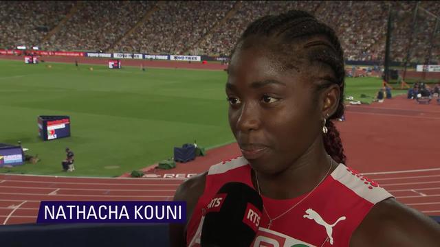 100m, 1-2 finales dames : la réaction d’après-course de Natacha Kouni