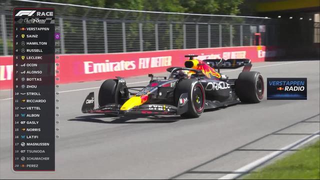 GP du Canada (#9): victoire de Verstappen (NED) devant Sainz (ESP) 2e et Hamilton (GBR) 3e