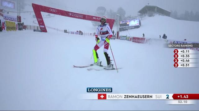 Kitzbühel (AUT), slalom messieurs, 1re manche: premier passage compliqué pour Zenhaeusern (SUI)