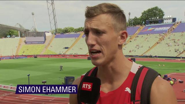 Athlétisme, décathlon : Simon Ehammer (SUI), en tête après trois épreuves, à l’interview