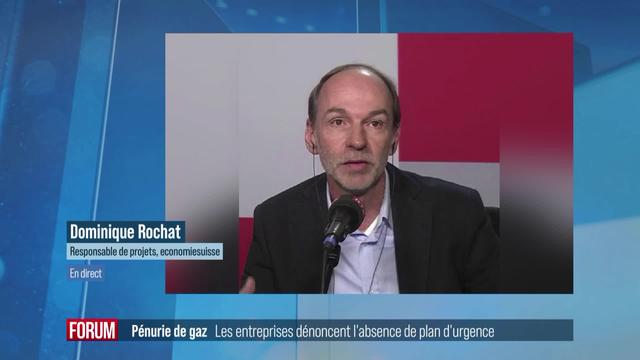 Les entreprises dénoncent l'absence de plan contre des pénuries de gaz: interview de Dominique Rochat