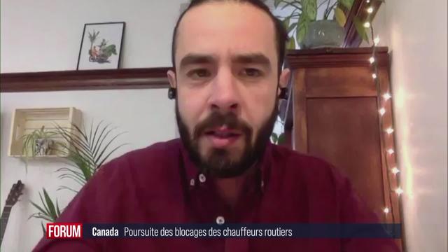 Ottawa bloquée par des camions pour protester contre les mesures sanitaires: interview de Frédérick Nadeau (vidéo)