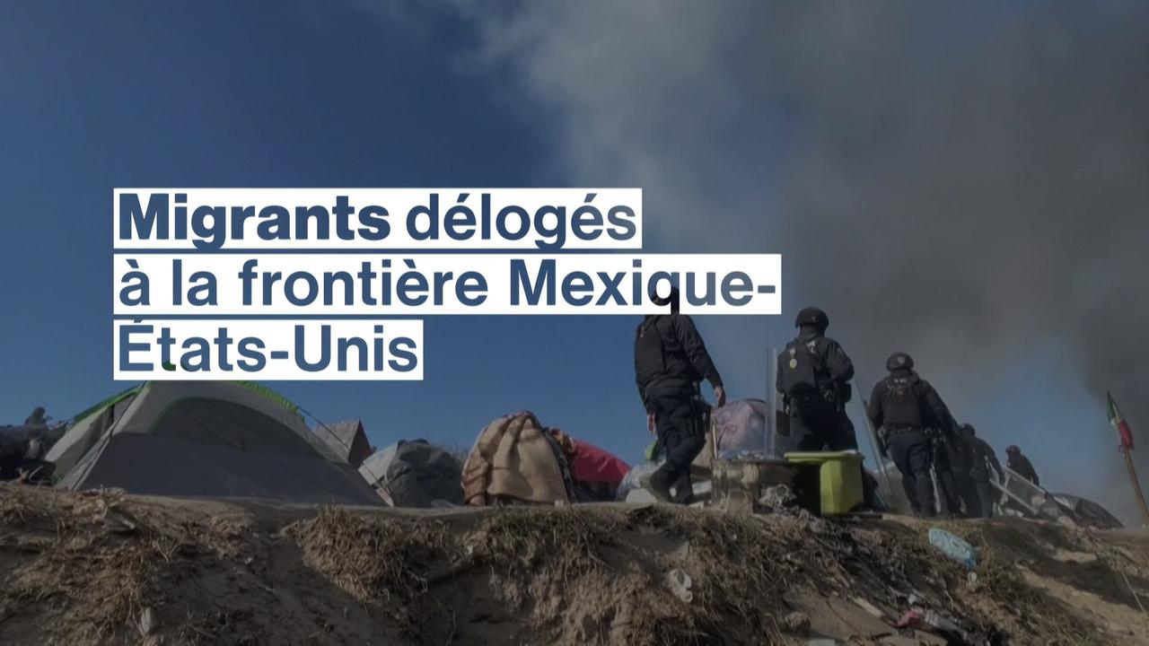 Migrants délogés à la frontière entre le Mexique et les États-Unis