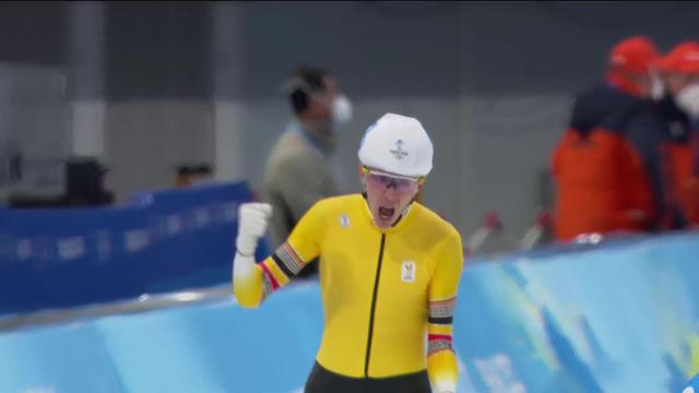 Patinage de vitesse, finale mass start messieurs : Bart Swings (BEL) champion olympique, Livio Wenger (SUI) 7e