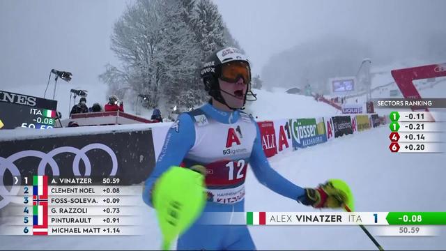Kitzbühel (AUT), slalom messieurs, 1re manche: Vinatzer (ITA) prend les commandes de ce slalom