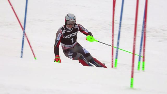 Garmisch (GER), slalom messieurs, 1re manche: Henrik Kristoffersen (NOR) prend les commandes