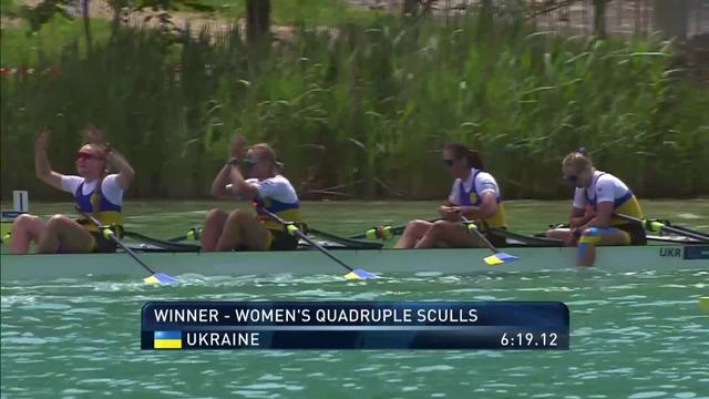 Bled (SLO), finale dames Quadruple Sculls: victoire des Ukrainiennes