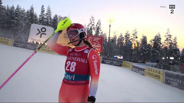 Levi (FIN), slalom dames, 2e manche: Mélanie Meillard (SUI) ne tient pas le choc en 2e manche