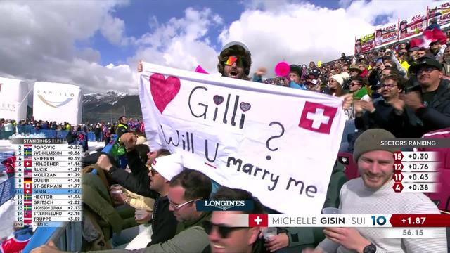 Soldeu (AND), slalom dames, 1re manche: passage de Michelle Gisin (SUI)