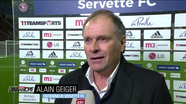 Football - Super League : Alain Geiger (entraîneur Servette FC) et Gaël Clichy (défenseur Servette FC) s'expriment après la victoire