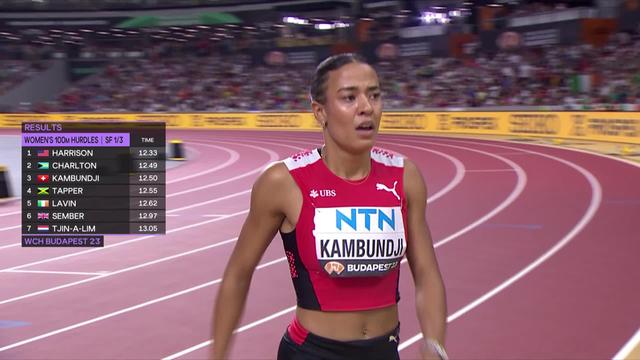 Budapest (HUN), 100m haies dames: Ditaji Kambduji (SUI) se qualifie au temps pour la finale