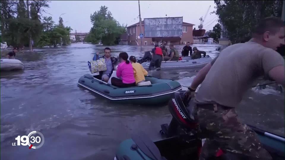 Les inondations causées par la destruction d'un barrage sur le Dniepr menacent plus de 40'000 personnes.