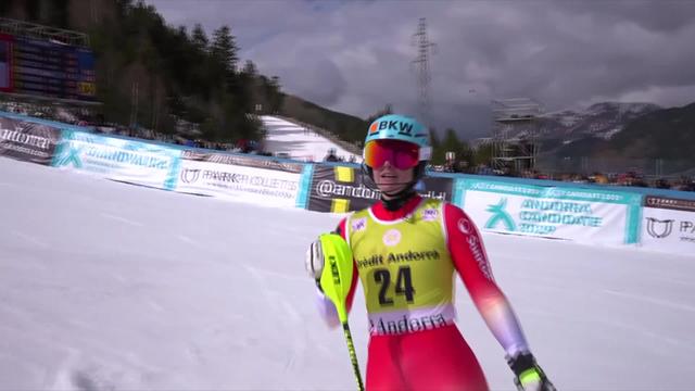 Soldeu (AND), slalom dames, 1re manche: Elena Stoffel 14e du premiers parcours