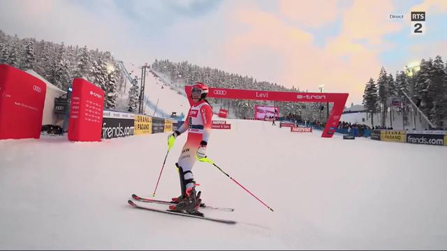 Levi (FIN), slalom dames, 1re manche: Mélanie Meillard (SUI) 10e du premier tracé à 1.78 sec de Vlhova (SVK)