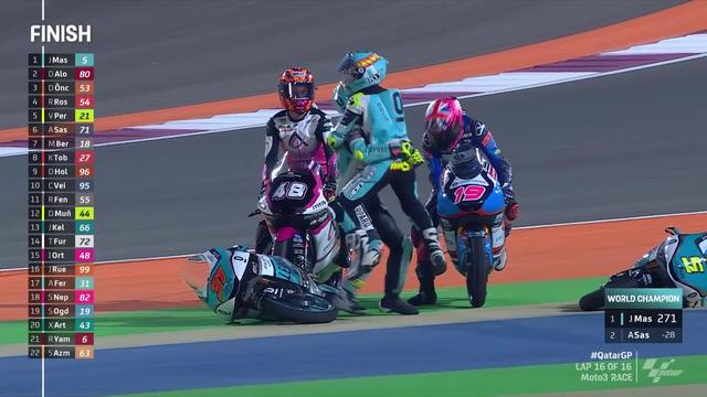 Losail (QAT), Moto 3: Jaume Masia (ESP) s'impose et est sacré champion du monde