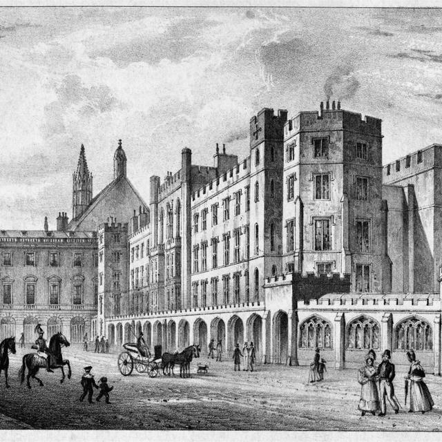 Houses of Parliament before the fire in 1834 [Domaine public - J. Shury & Son, Printed by Day & Haghe]