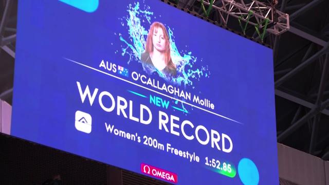Mondiaux, 200m nage libre, finale dames: l'Australienne O'Callaghan signe un nouveau record du monde et efface Pellergini des tablettes